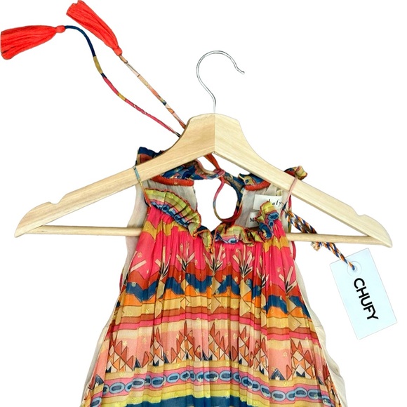 NWT Chufy Memories of Peru Mancora Viscose Lurex Chiffon Maxi Dress Size XS - Picture 6 of 13